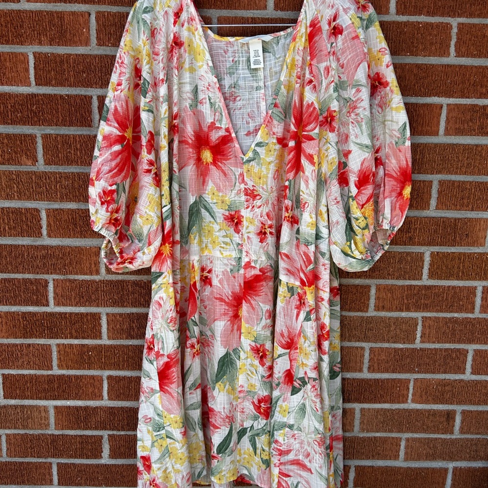 H&M Floral Puff Sleeve Summer Dress